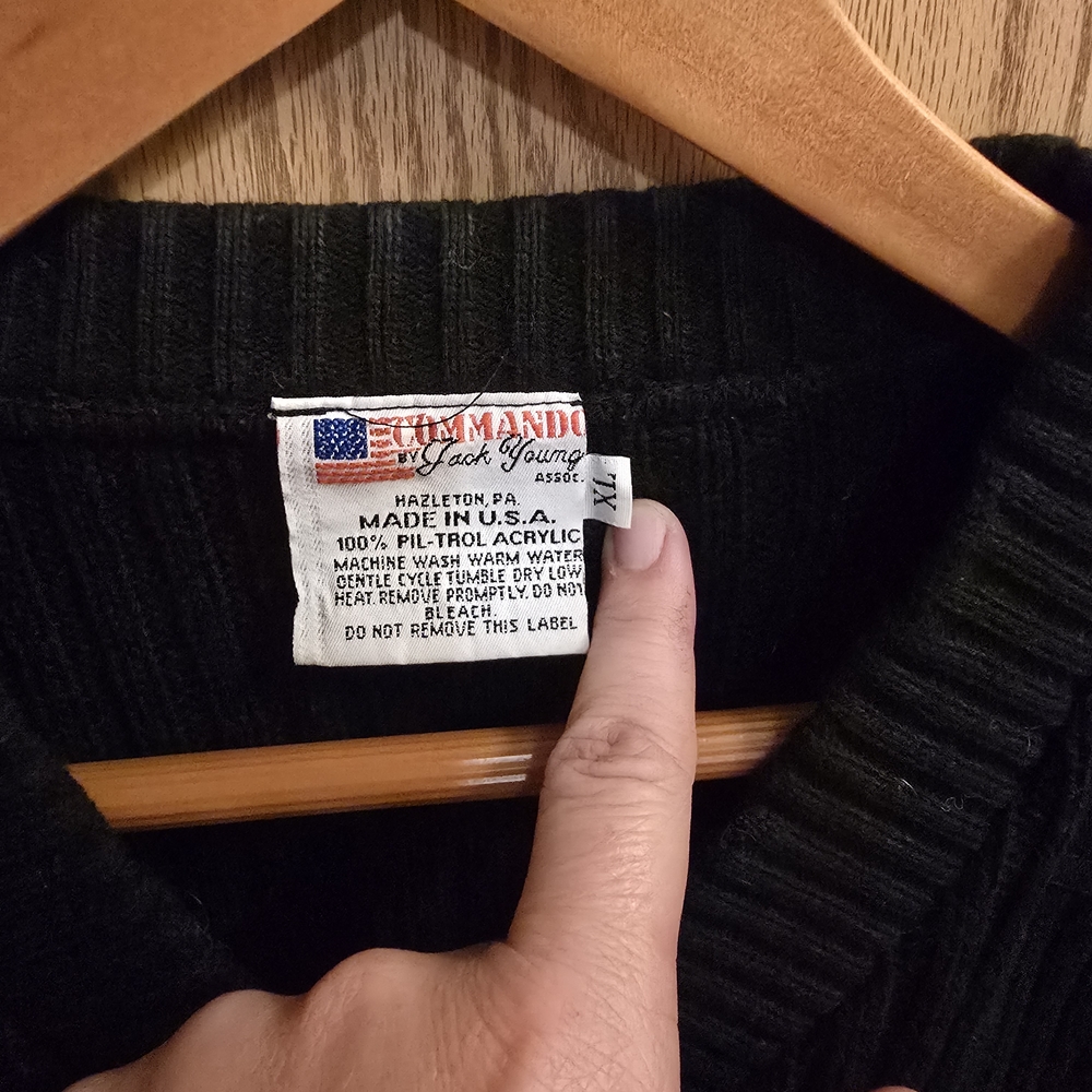 Men's Commando Black Sweater - Picture 2 of 4